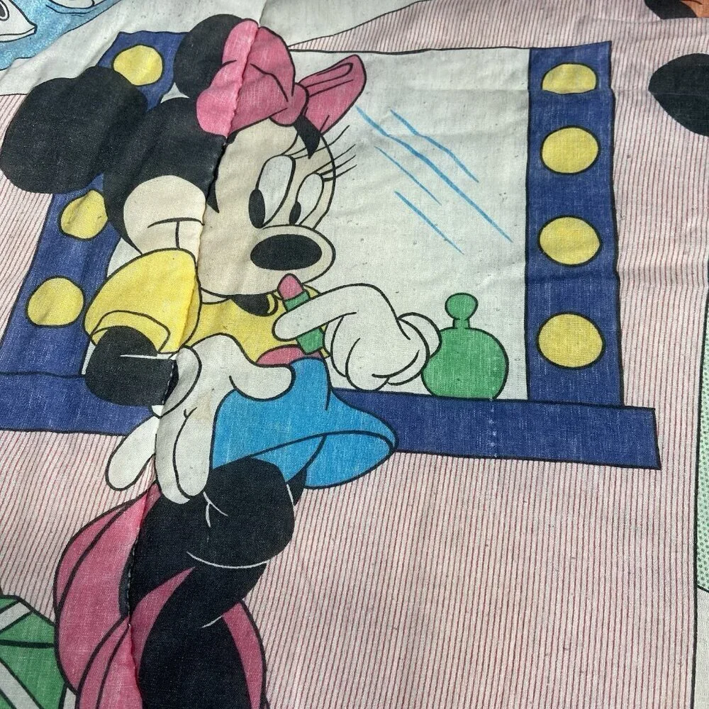 Vintage Disney 80's Minnie Mouse Complete Comforter Signs Of Wear